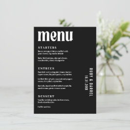 Menú Boda moderna de rubí negro