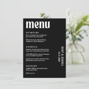 Menú Boda moderna de rubí negro