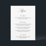 Menú Boda moderna en blanco y negro de Nancy<br><div class="desc">Menús de boda de estilo tradicional con un diseño simple con "Menú" en tipografía moderna.</div>
