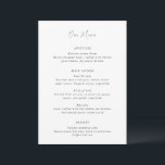 Menú Boda Moderna en Blanco y Negro Limpia<br><div class="desc">Menú de boda moderno con un diseño simple que combina una elegante escritura y fuentes clásicas serif.</div>
