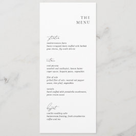 Menú Boda moderna en blanco y negro limpio