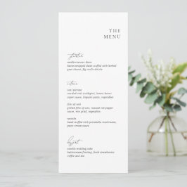 Menú Boda moderna en blanco y negro limpio