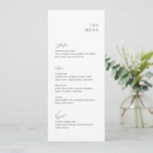 Menú Boda moderna en blanco y negro limpio