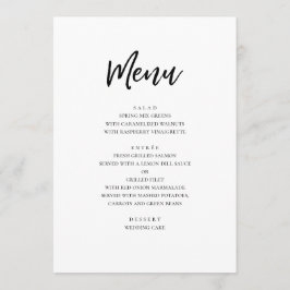 Menú Boda moderna en blanco y negro. Minimalista simple