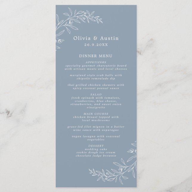 Menú Boda moderna minimalista boho terracota (Anverso)