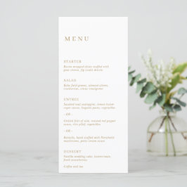 Menú Boda moderna minimalista de oro