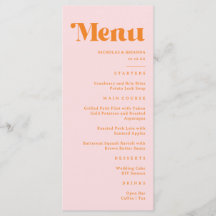 Boda moderna retro rosa y naranja