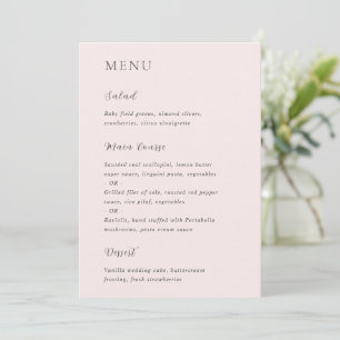 Menú Boda moderna rosa elegante