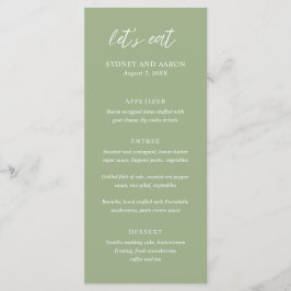 Menú Boda moderna verde Sydney Sage