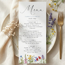 Menú Boda moderna y elegante de flores silvestres de pr