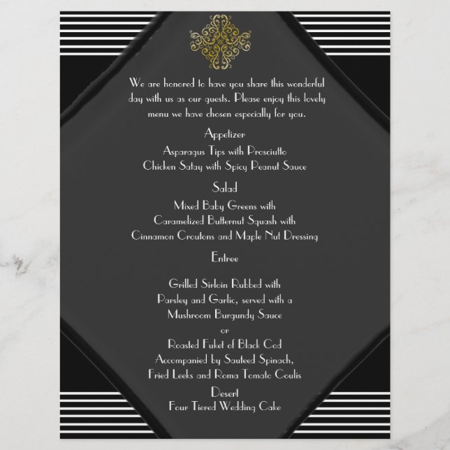 Menú Boda modernista (Anverso)
