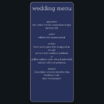 Menú Boda moderno azul marino<br><div class="desc">Menú boda moderno azul marino personalizados invitaciones con texto personalizable</div>