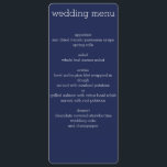 Menú Boda moderno azul marino<br><div class="desc">Menú boda moderno azul marino personalizados invitaciones con texto personalizable</div>