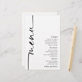 Menú Boda moderno caligrafía presupuestaria