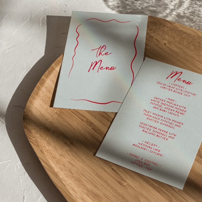 Menú Boda moderno con colores vivos manuscritos (Subido por el creador)