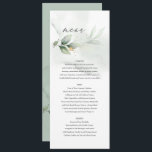 Menú Boda moderno de eucalipto verde de sabio ético<br><div class="desc">Diseño moderno y elegante con magníficas colgaduras de eucalipto. Esta elegante colección rústica es una gran adición a una boda de otoño o primavera y cuenta con todos los productos que necesitará para su día especial - ahorre fechas, invitaciones, planificadores de mesa y más. Disponible con respaldos en una gama...</div>