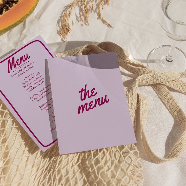 Menú Boda moderno de moda retro colorido y brillante (Subido por el creador)