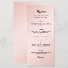 Menú Boda moderno elegante negro rosado de Rubor