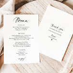 Menú Boda moderno Escritura sencilla a mano<br><div class="desc">¿Busca un menú boda sencillo y moderno que impresione a sus comensales? Nuestro menú boda impreso las 5 horas del día, los 7 días de la semana, es la elección perfecta. Con un guión divertido e informal de escritura a mano, este menú le da un toque personal a su recepción....</div>