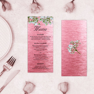 Menú Boda moderno Metalizado rosa