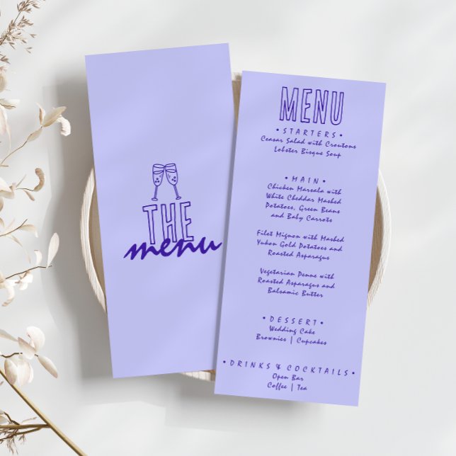 Menú Boda moderno retro negrita con escritura a mano di (Subido por el creador)