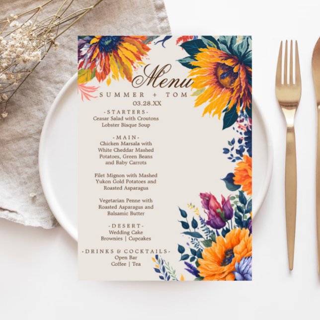 Menú Boda moderno y elegante (Subido por el creador)