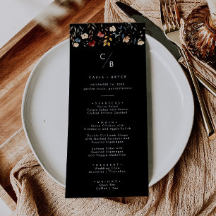 Menú Boda Monograma Caprichosa Boho Flor Silvestre