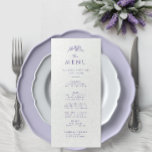Menú Boda Monograma de Lavender<br><div class="desc">Eleva tu recepción con nuestra tarjeta de menú Boda Monograma de Lavender. Con un diseño sencillo y sofisticado con el monograma y las flores silvestres, esta carta le da un toque de belleza intemporal a su escapada de mesa. Guíe a sus huéspedes con una experiencia culinaria memorable con esta elegante...</div>