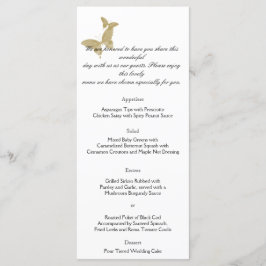 Menú Boda monograma de mariposa de doble anillo