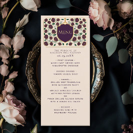 Menú Boda Monograma de Sword & Shield Fantasy Medieval