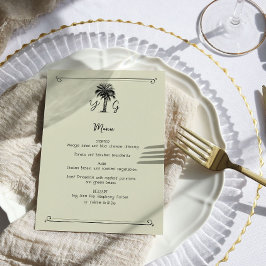 Menú Boda Monogramado de árbol de palma