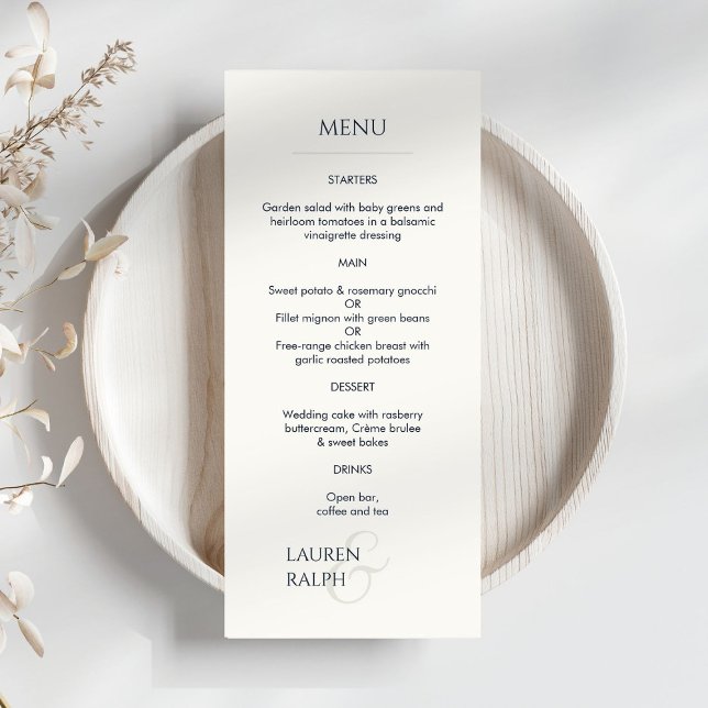 Menú Boda Monogramado en negro e marfil (Subido por el creador)