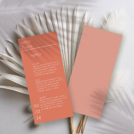 Menú Boda Naranja minimalista