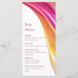 Menú boda - Naranja rosa moderno amarillo -