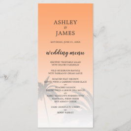 Menú Boda naranja Tropical Palm Tree Beach