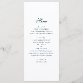 Menú Boda náutica azul. Moderno navy acuarela
