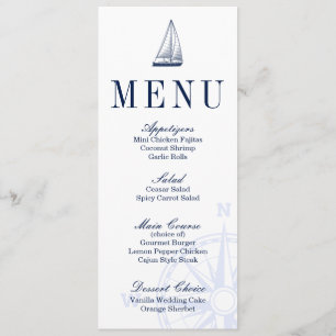 Menú Boda Nautical Sailboat