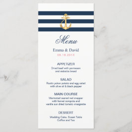 Menú Boda Náutico de bandas de la marina de oro