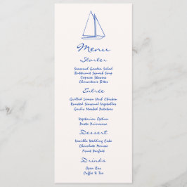 Menú Boda Náutico dibujado a mano