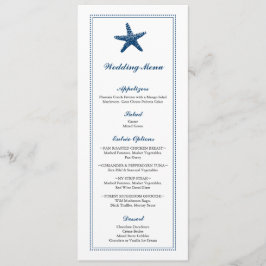 Menú Boda Navy Blue Graceful Starfish