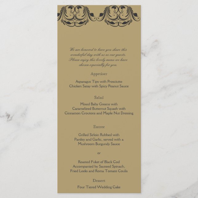 Menú Boda Navy y Mascarada de Oro (Anverso)