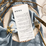 Menú Boda negrita blanco moderno plano<br><div class="desc">Presentamos nuestro diseño de menú plano Boda blanco moderno, una verdadera representación de minimalismo moderno y elegancia. Con su combinación única de elementos de diseño creativo y de moda, este diseño es perfecto para aquellos que buscan una estética pulida y audaz en su día especial. Nuestra tipografía fuera de moda...</div>