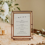 Menú Boda negro de crema clásica Minimalista personaliz<br><div class="desc">Menú de Boda clásico Minimalista personalizado en crema y negro</div>