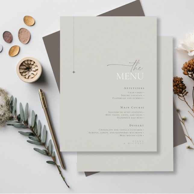 Menú Boda Neutrales de moda Pastel Gris ID1020 (Subido por el creador)