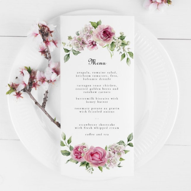 Menú Boda o cumpleaños del Arco Floral Rosa Verde Rosa (Subido por el creador)