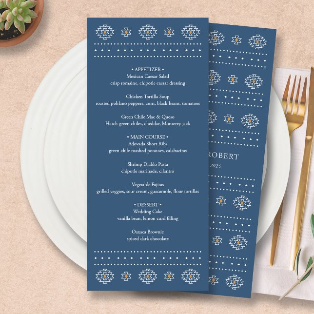 Menú Boda occidental, carta de menú de Rio Rancho (Rio Rancho Western Wedding Menu by Fiesta Valley Print)