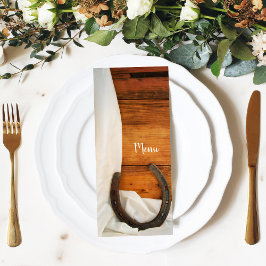 Menú Boda occidental del país herradura y satén