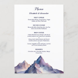 Menú Boda paisajístico de montañas cubiertas de nieve
