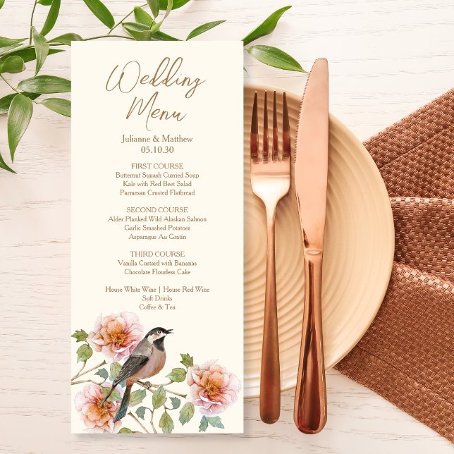 Menú Boda Pájaro en Flores (Subido por el creador)