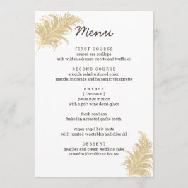 Menú Boda Pampas Grass Tan En Recepción Blanca